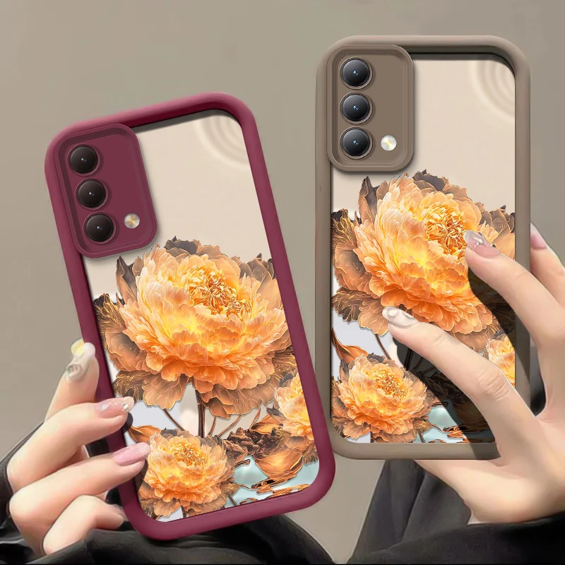 For Vivo V29 V27 Pro V25 V25E LATAM V40 Lite V30 SE V30E V29E Phone Case Fashion Flower Pattern Silicone Cover