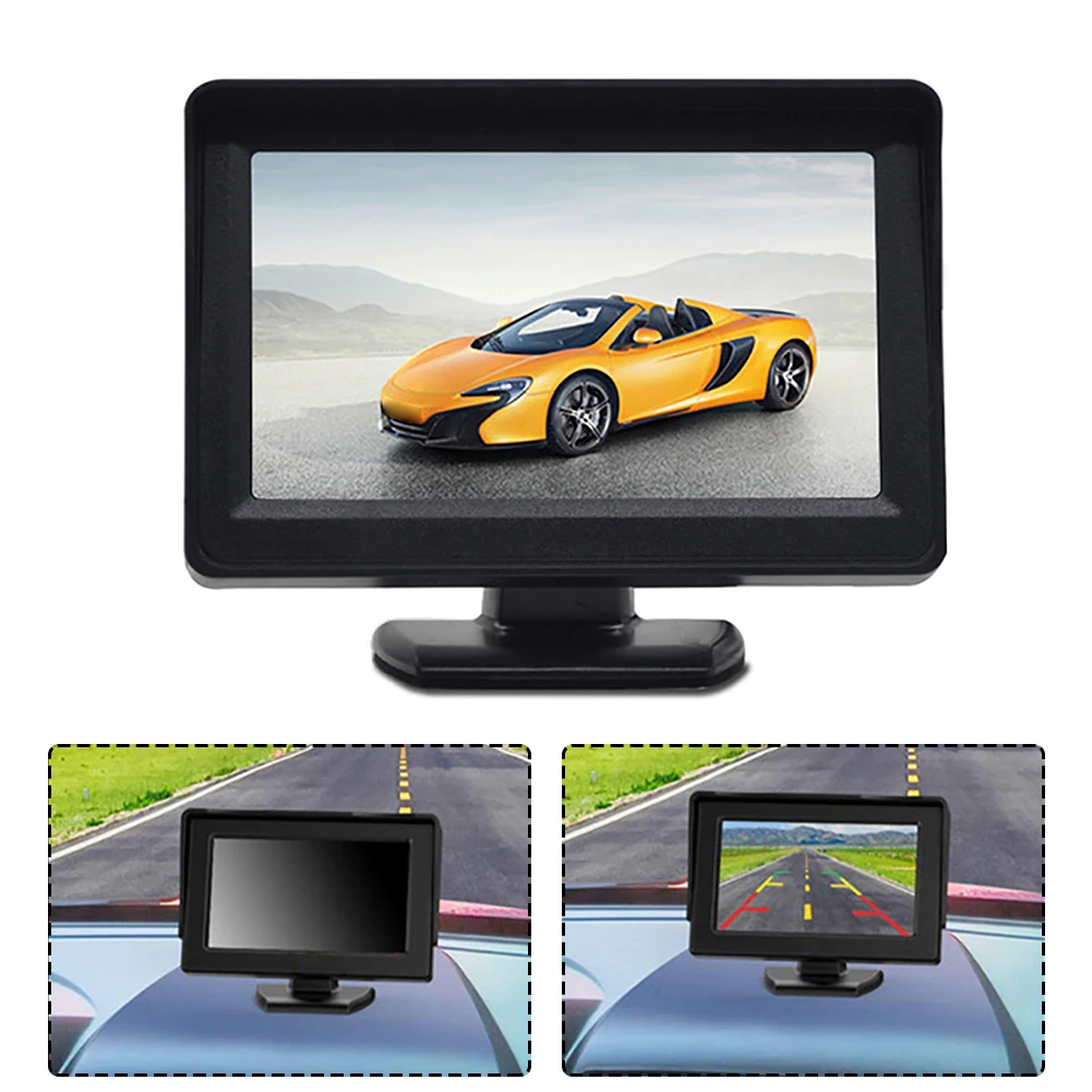 

Auto Rear View Camera Wide Degree 4.3" TFT LCD Color Display Monitor Reversing Backup Parking Reve 480×365 DC 9V - 36V