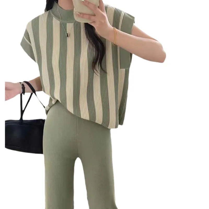 2024 модные минималистичные свободные брюки в стиле пэчворк с высокой талией и