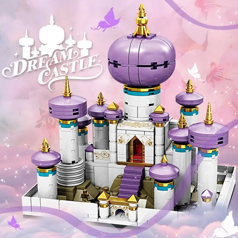 Miniso Disney Аладдин Дворец Агабары Принцесса Замок Дом StreetView Модель Строительные