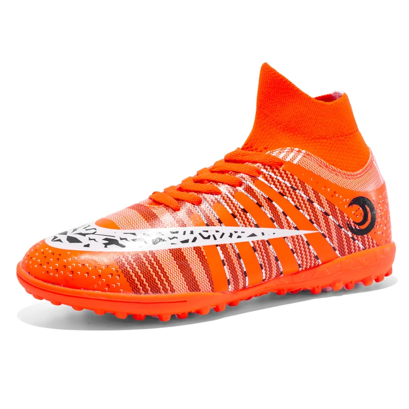 2022 Hot Men Boys Soccer Shoes Outdoor Football Boots High Ankle Kids Cleats Training Football Sport Sneakers Society Chuteira