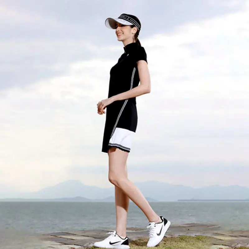 2023 Golf Skirt Women‘s Summer New Stand Collar Waist Slimming Breathable Fashion GOLF Sports Quick-Drying Ladies  Golf Dress