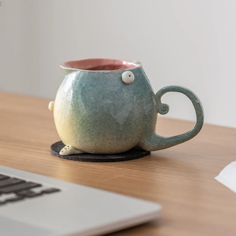 Креативная маленькая чашка-монстр Цзиндэчжэнь, керамическая кофейная кружка, креативные индивидуальные парные чашки, чашки для воды, подар...