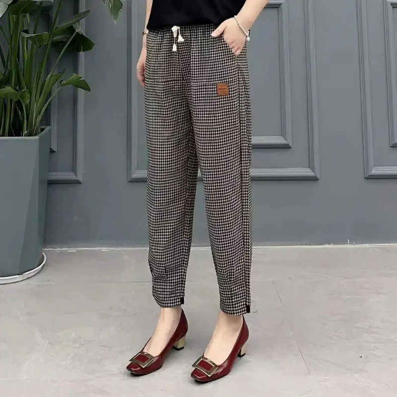 Брюки-султанки женские с завышенной талией модные Свободные повседневные