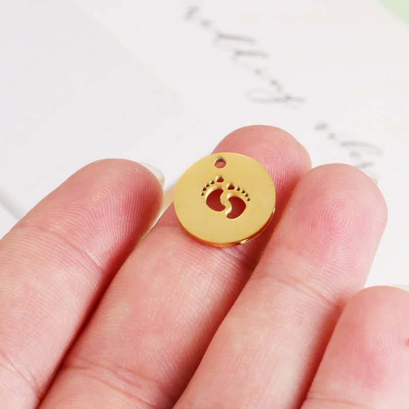 5 шт./лот 15 ММ Очаровательная зеркальная Подвеска из полированной нержавеющей