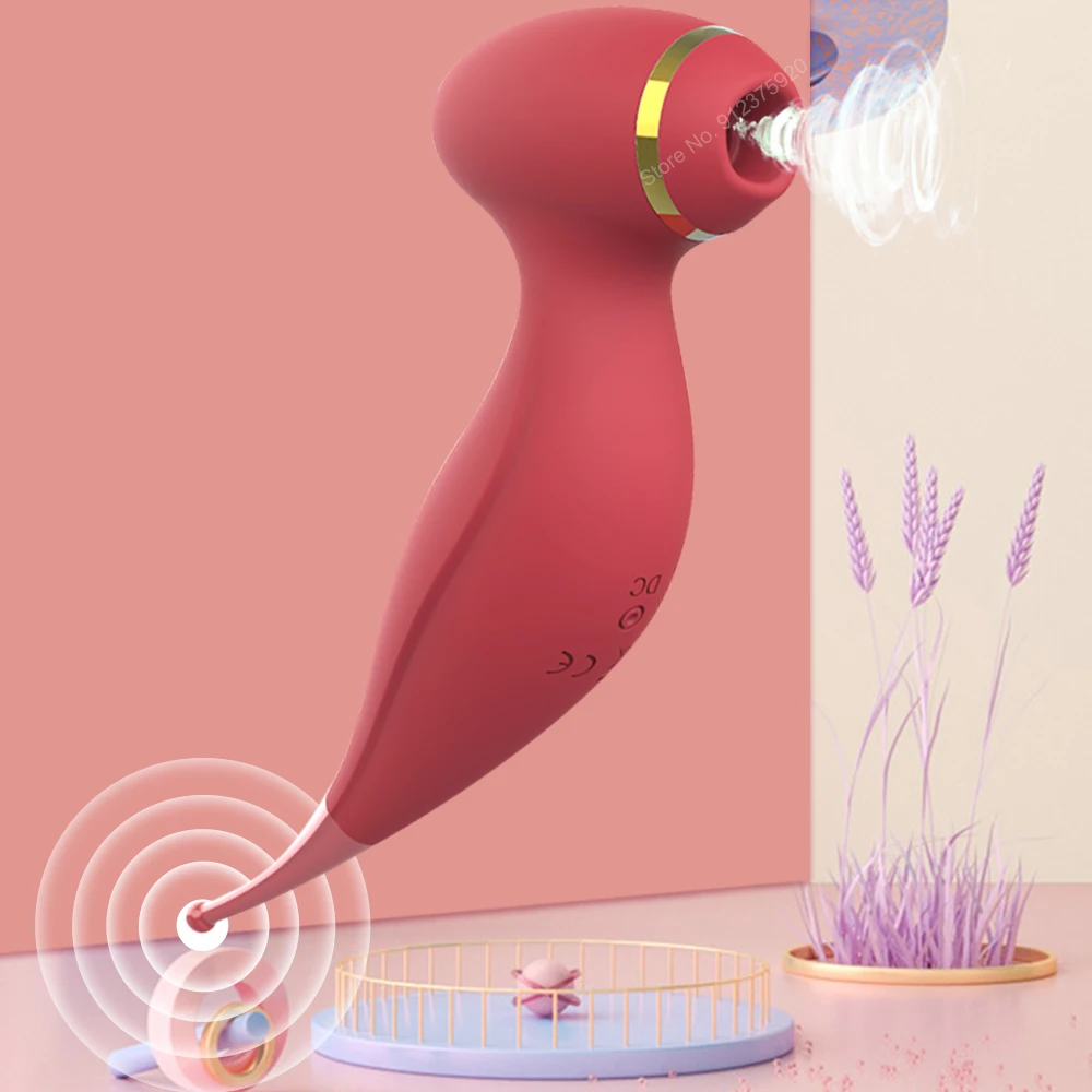 Вагинальный вибратор на присосках для клитора Женский Вакуумный Стимулятор