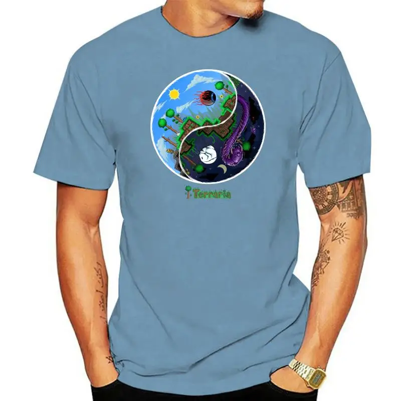 

Terraria T-Shirt Night And Day T-Shirt M-3Xl Us Stock Fast Shipping Loose Size Top Tee Shirt