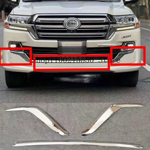 Для Toyota Land Cruiser GT LC200 2016-2021 хромированные полоски для литья переднего бампера