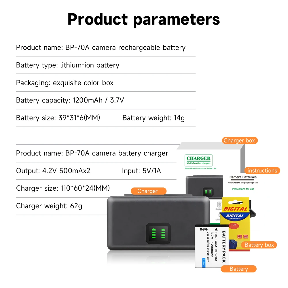 1200 мАч BP-70A BP 70A BP70A Аккумулятор для камеры Samsung PL80 ES70 SL50 SL600 ST66 PL170 ES80 PL20 ST700 ST88 ES65 MV800 PL120 (art.: 3920cdcecf0de) - 3920cdcecf0de