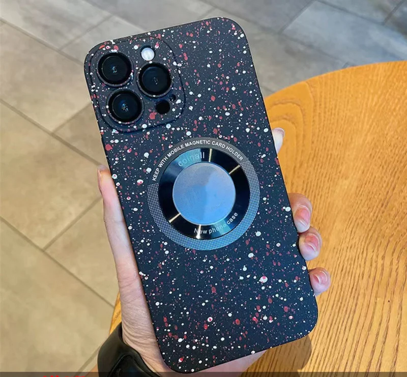 

With Logo Hole Camera Lens Glass Protection Magnetic for Magsafe Case for IPhone 14 Plus 13 12 Pro Max Wireless Charging Cover