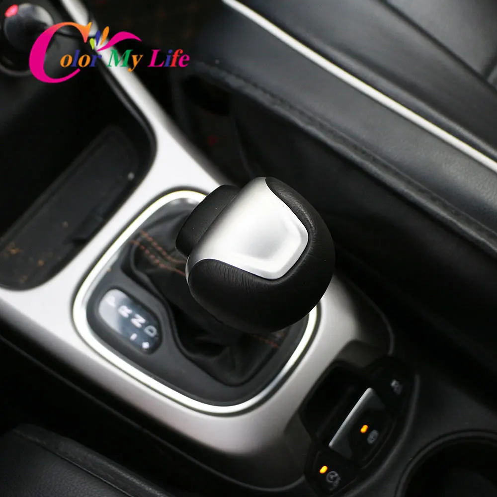 Color My Life ABS Interior AT Car Gear Head Shift Knob Protection Cover Sequins for Jeep Renegade 2014 - 2021 Accessories |