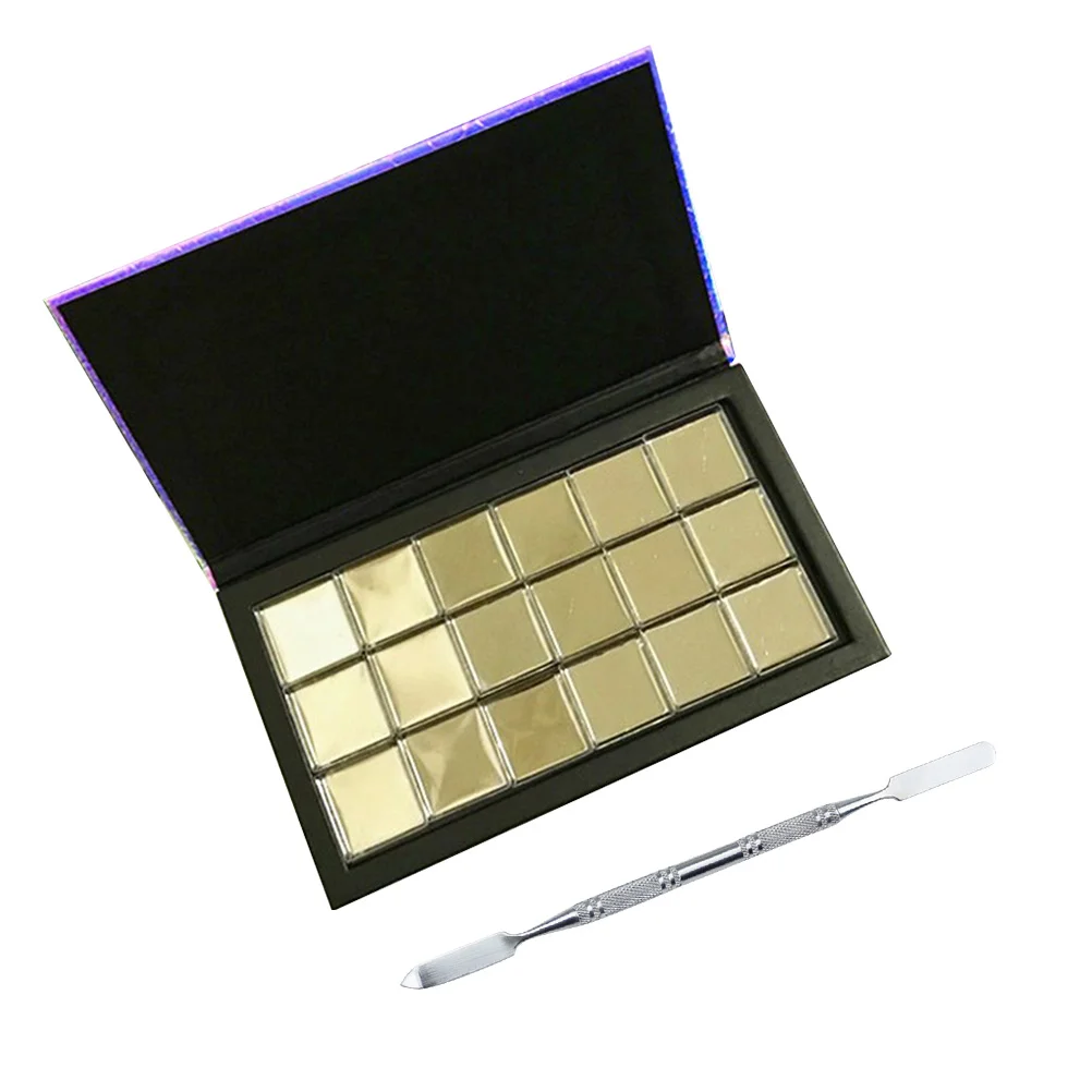2 Pcs Magnetic Eyeshadow Palette Empty Case Adhesive Kit Makeups Set Cosmetics Pans