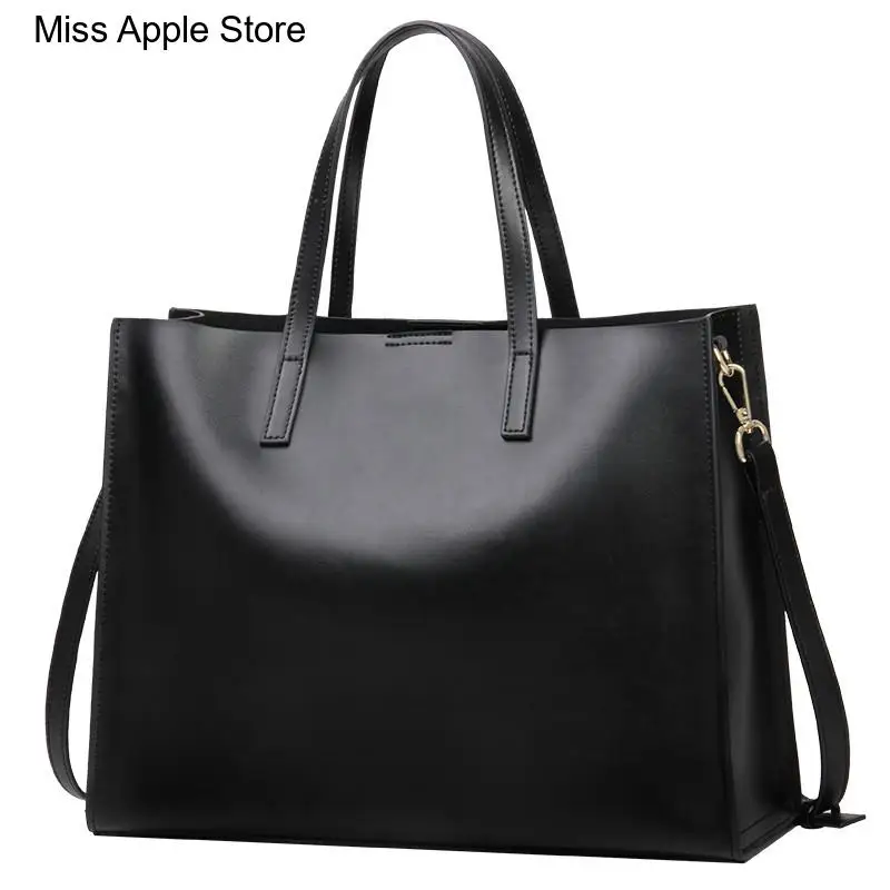 14 Inch Laptop Bag Women's Bag New Female Handbags Fashion Briefcase Genuine Leather Commuter Portable Shoulder Tote Bags