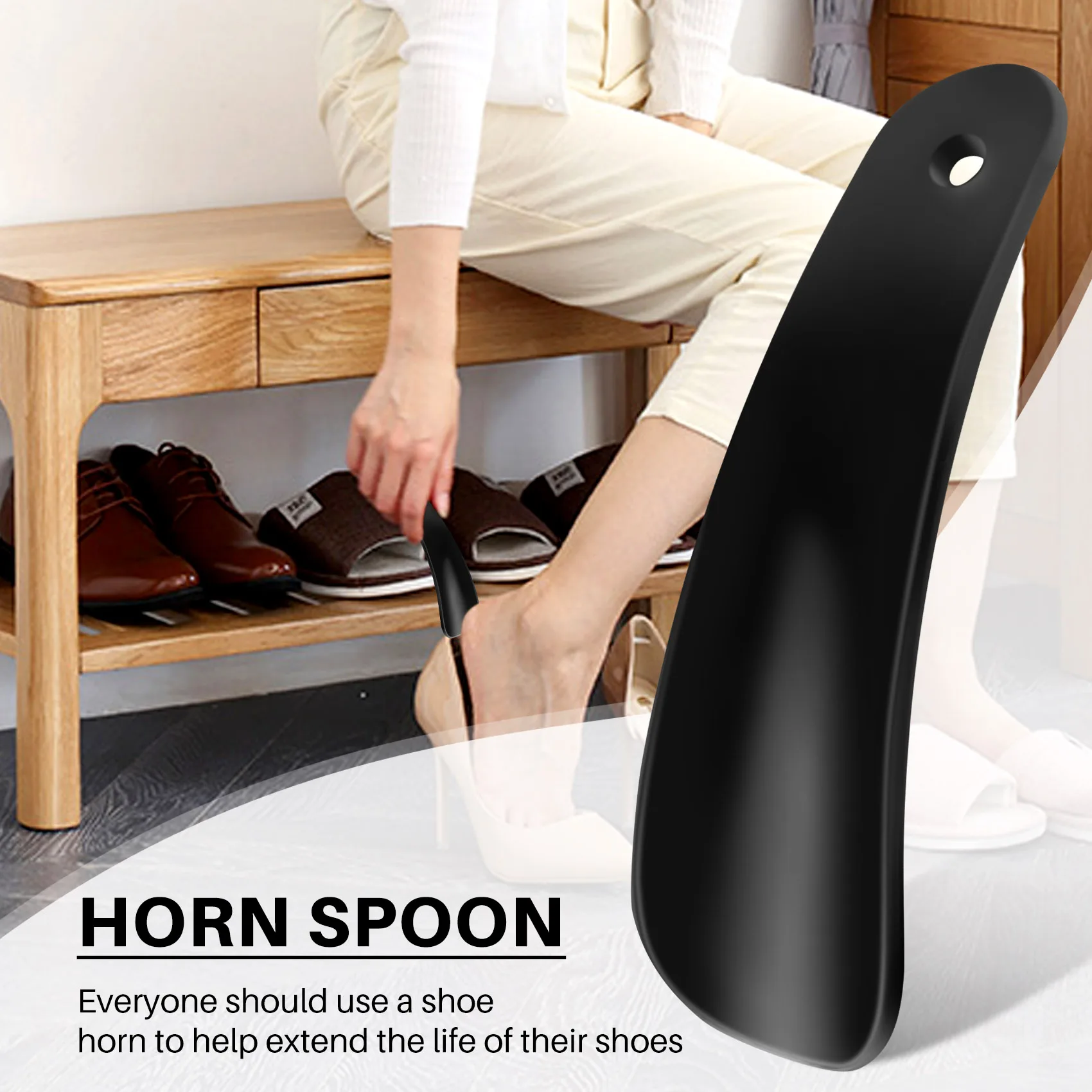 4 7 дюймовый пластиковый подъемник для обуви гибкий прочный черный