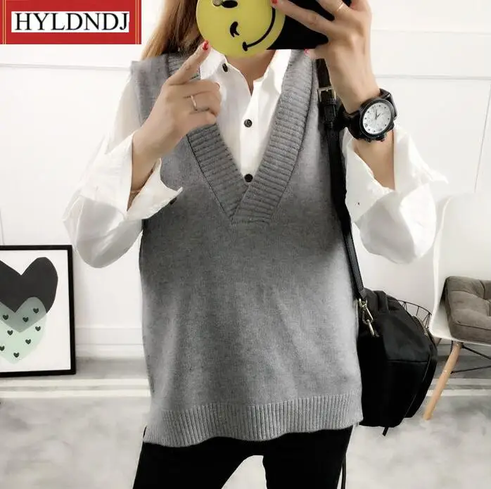 Spring Autumn New Women Sweater Wool Vest Sleeveless O-Neck Knitted Vests Long Sections Poullover Vest Female Jumper Pull Femme