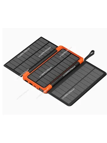 Poverbank 20000 мАч Складной аккумулятор на солнечной батарее с 3 солнечными панелями Беспроводное зарядное устройство Qi Powerbank
