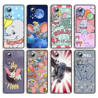 cute animation dumbo for huawei honor 60 se 50 30i 20 10i 10x 10 9x 9c 9a 8a x8 lite pro black silicone phone case capa