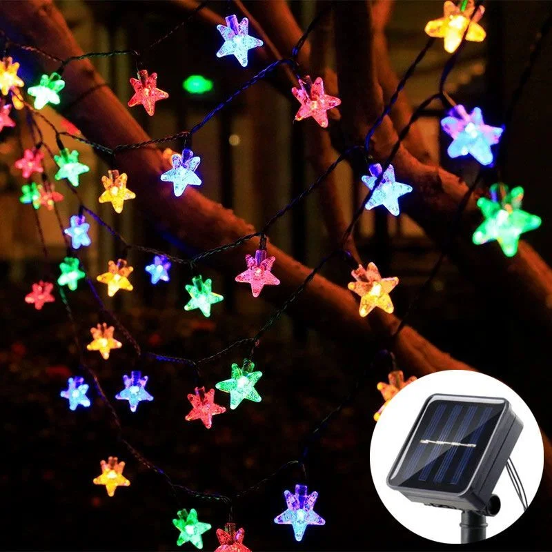 

Светодиодные гирлянды на солнечных батареях, 5/7/12 м, 20/50/100 LED, теплый белый/белый/многоцветный