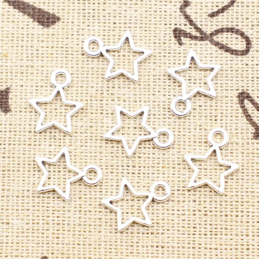 

Pentagram Charm For Bracelet Pendant For Necklace Cute 11X13mm Antique Silver Color 50 Pieces