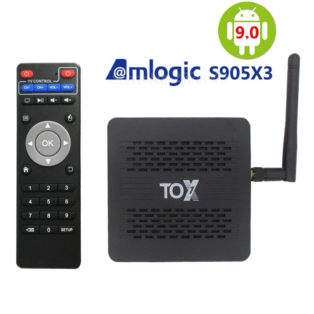 

TVbox Amlogic S905X3 Smart TV BOX Android 9 4GB RAM 32GB WiFi 1000M BT4.2 4K Set Top Box support Dolby Atmos Audio