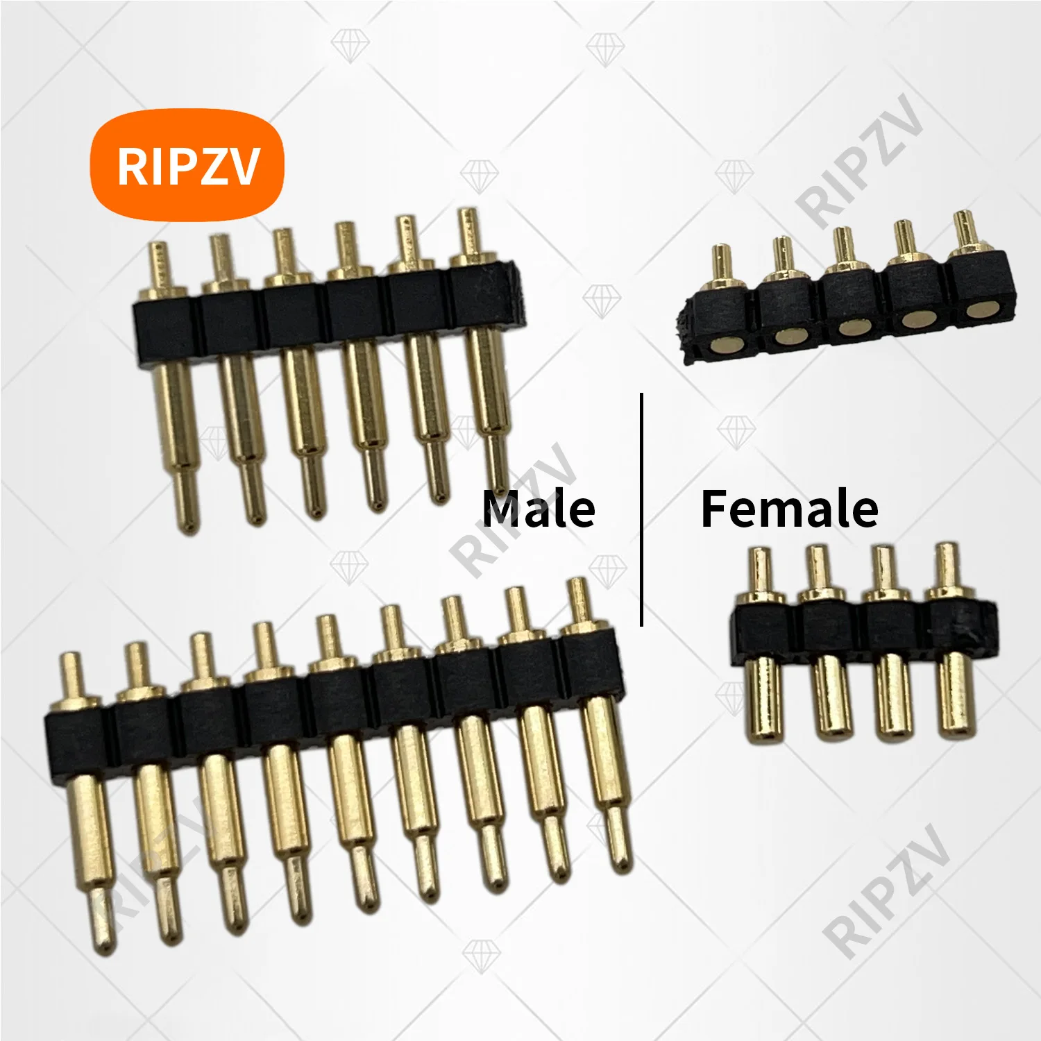 

1pcs Male / Female Spring Loaded Pogo pin header Target Connector 2.54mm Pitch 2p 3p 4p 5p 6p 7p 10p Positions Through Hole PCB