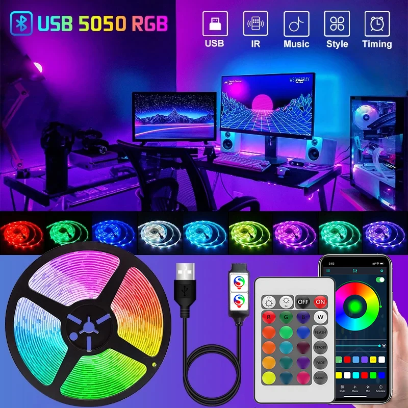 

Светодиодная лента RGB 5V USB 12 LED/м для дома