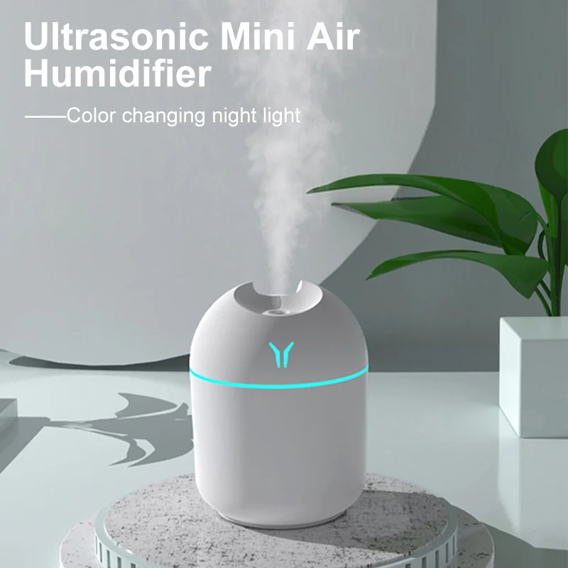 

250ml Mini Car Humidifier Air Fragrance Diffuser Portable Usb Essential Oil Aroma Machine Ultrasonic Mist Fogger with Led Light