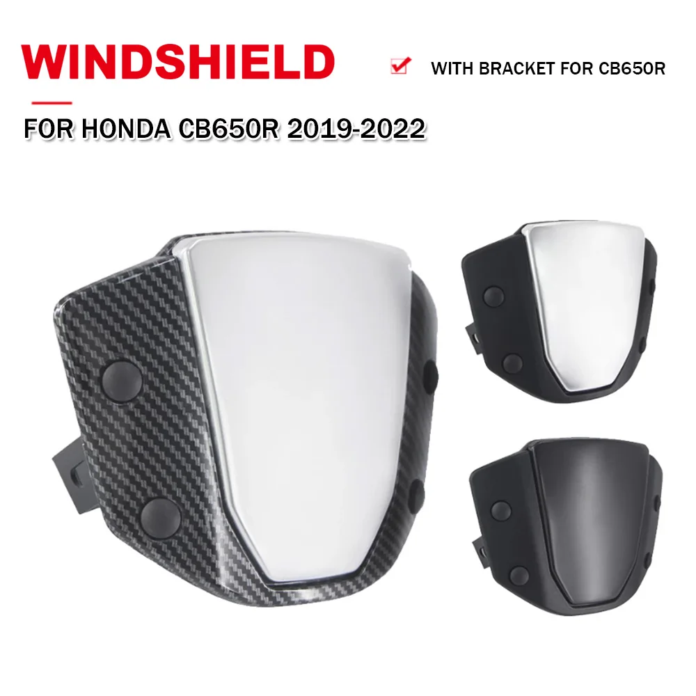 

Motorcycle Sport Windshield With Bracket Front Wind Deflector Protect Visor Screen For Honda CB650R CB650 R 2019 2020 2021 2022