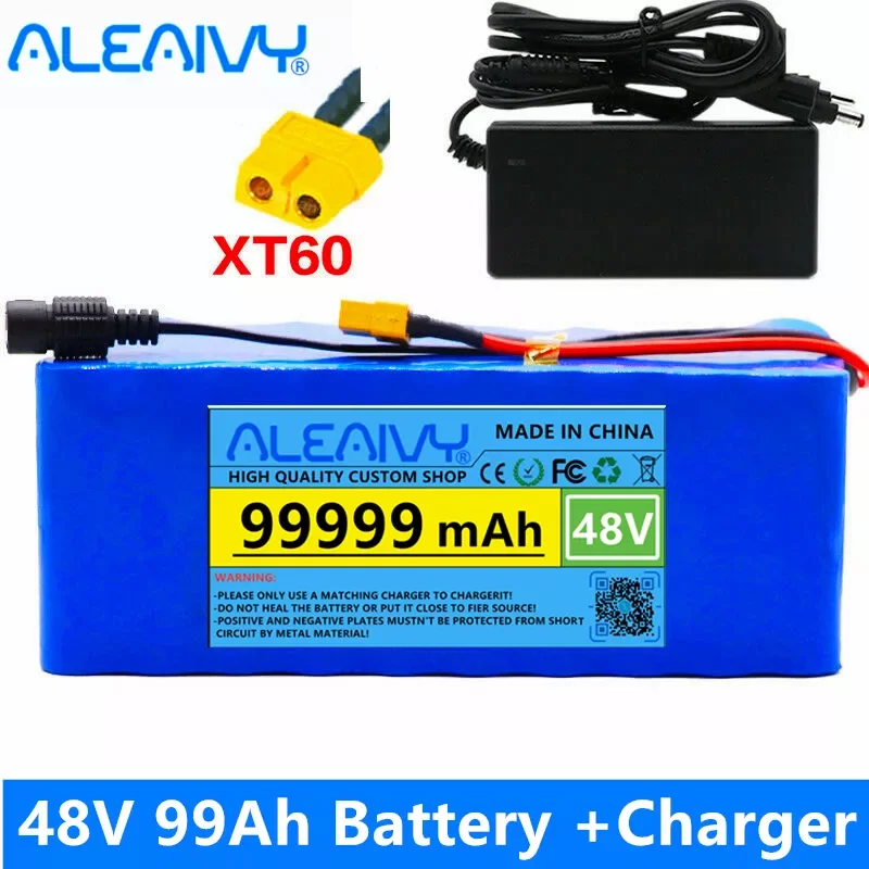 

48v Lithium Ion Battery 99Ah (100Ah ) 1000w Lithium Ion Battery Pack for 54.6v E-bike Electric Bicycle Scooter with BMS+Charger