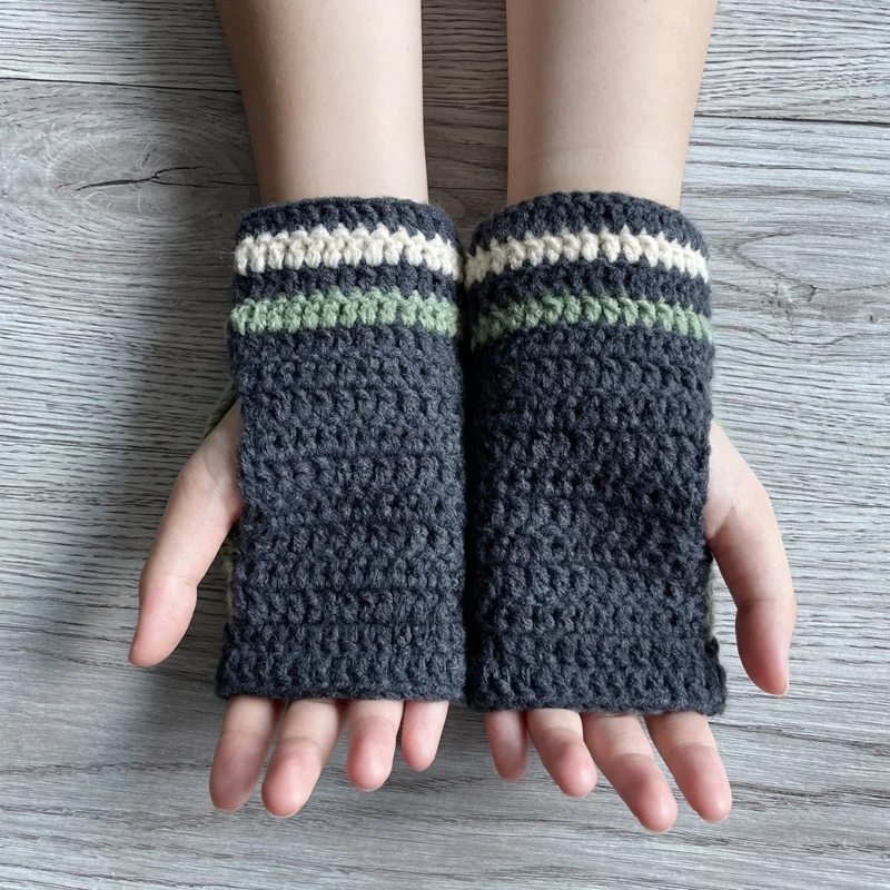 

Winter Gloves with Floral Pattern Adult Knit Keep Warm Glove for Outdoor Cycling