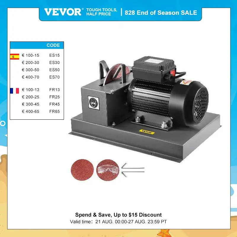VEVOR 500W Mower Blade Bench Grinder 7in Wheel DIY Rotary Bl