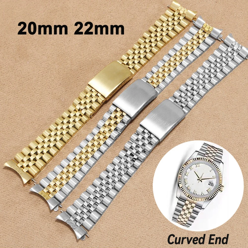 

22mm Metal Luxury Strap For Rolex For Huawei GT3pro 46mm 43 Band 20mm Stainless Steel Solid Watch Loop For Seiko Bracelet