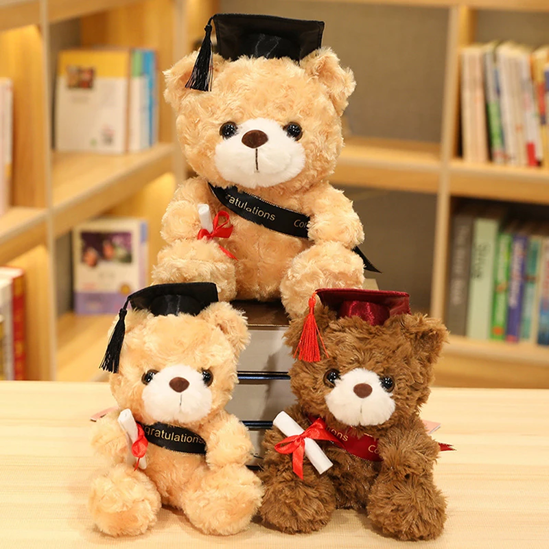 

1PC 23CM Cute Bear Plush Toy Stuffed Soft Kawaii Bear Animal Dolls Graduation Gifts for Kids Children Student Girls