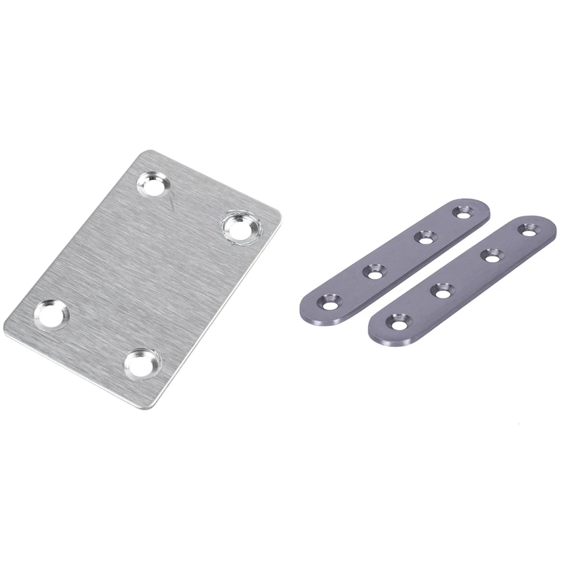 

2Pcs Flat Repair Mending Fixing Plate Brackets Support With 8Pcs Flat Repair Mending Plate Joining Bracket Support