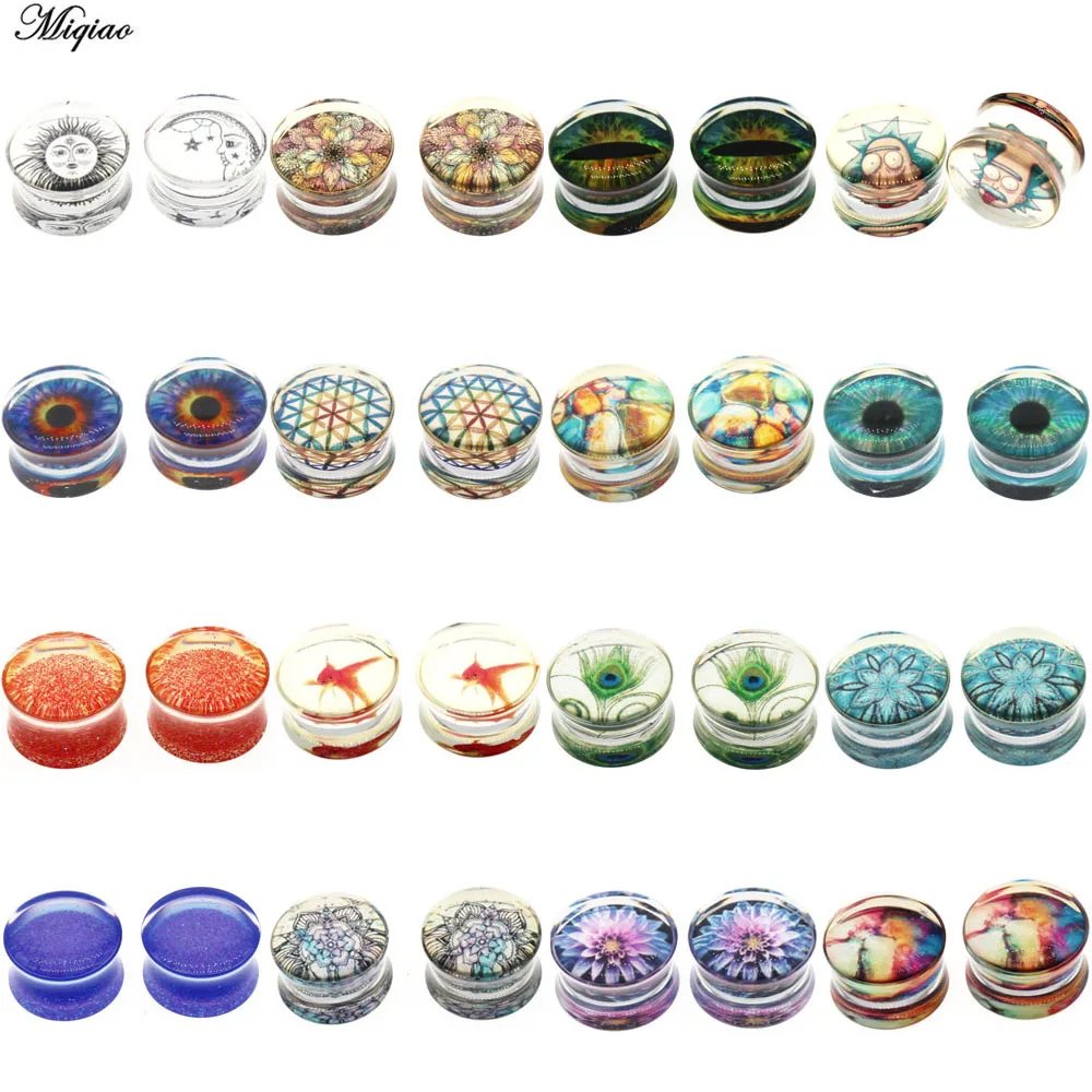

Miqiao 1 Pair Acrylic Ear Plugs and Tunnels 8-30mm Ear Gauges Expander Stretcher Ear Piercing Body Jewelry New