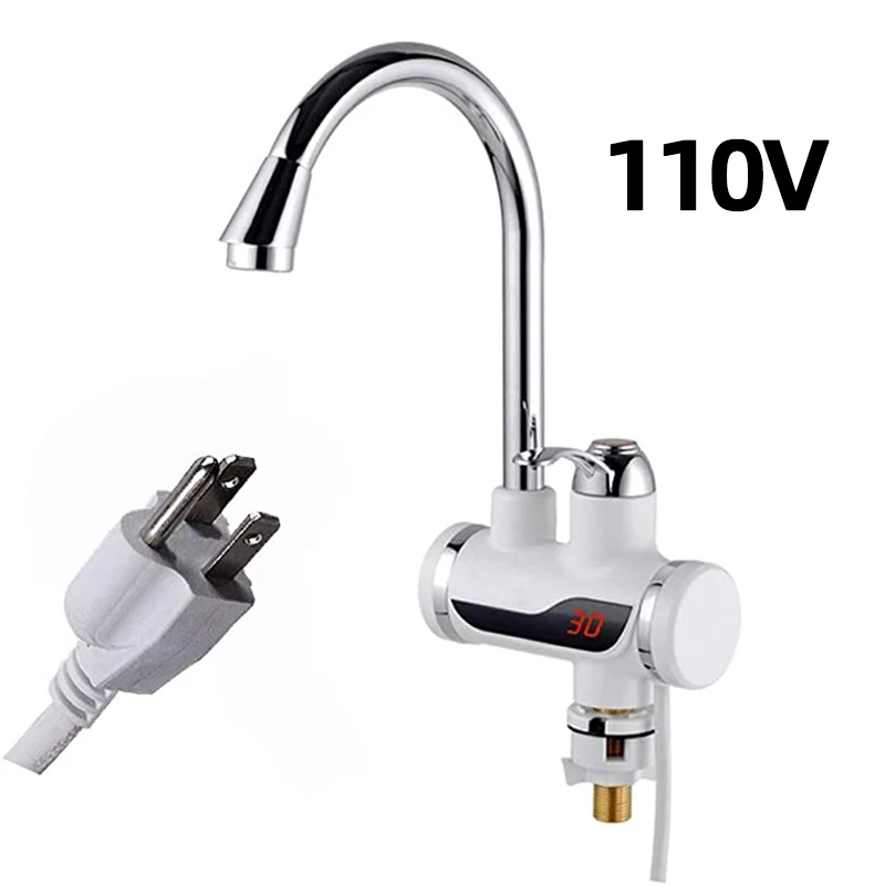 

2500W Electric Faucet Fast Heating Water Heater Bathroom Kitchen Water Faucet Tankless Electric Water Heater LED Display 110V