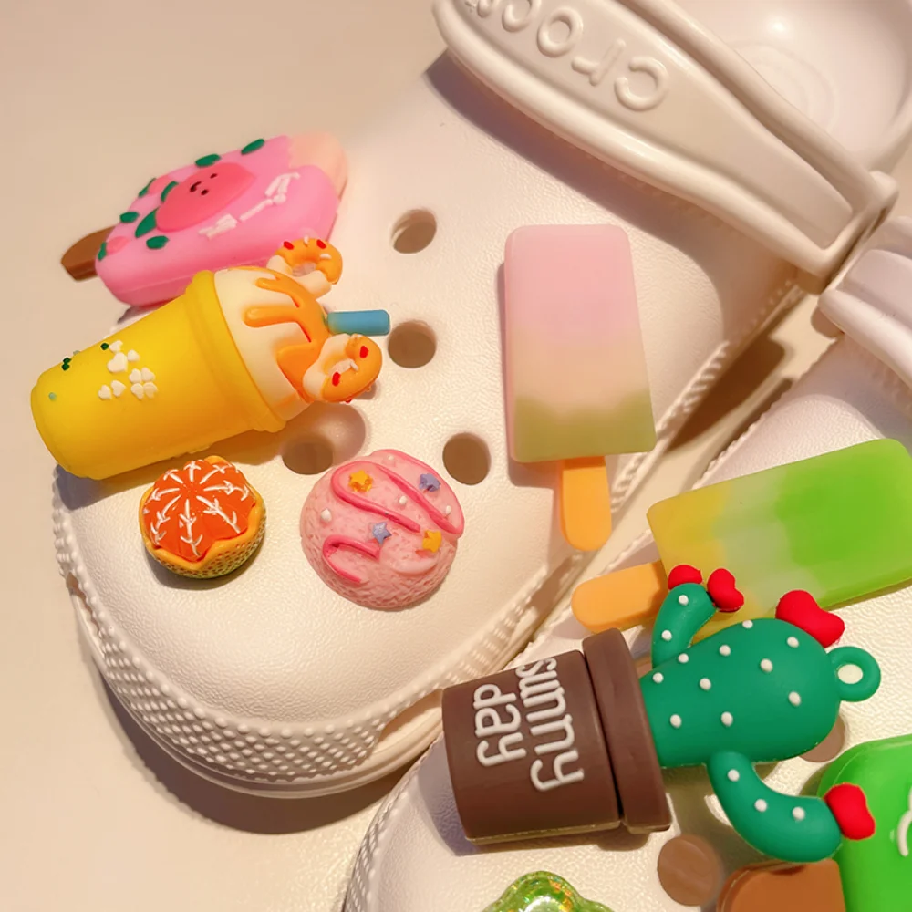 

Ins Summer Croc Charm Ice Cream Fashion Shoes Charms for Croc Removable Charms for Crocs Cute Croc Accessories Decoration