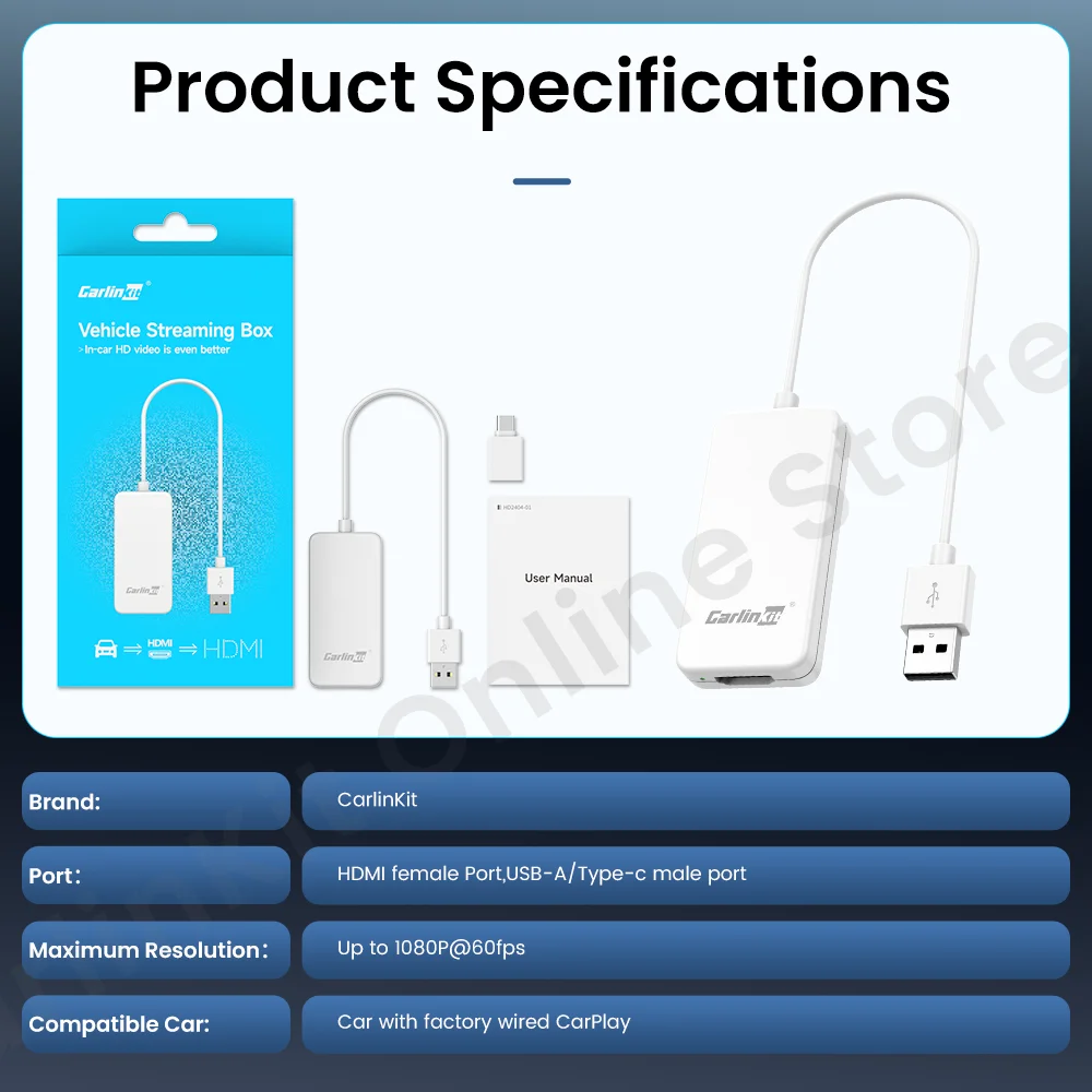 Адаптер Carlinkit HD2CP Carplay-HDMI для проводного Carplay Xbox Switch ТВ-Стик адаптер зеркального