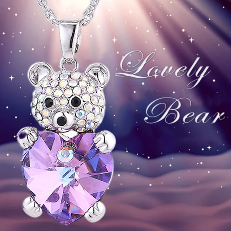 

цепочка на шею женская бижутерия подвеска на шею ожерелье подарок на 8 марта кулоны и подвески бижутерия 2022 Женское колье в виде сердца с кри...