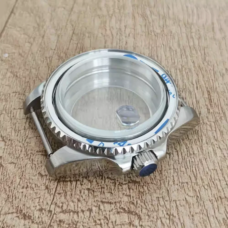 Watch Accessories 40MM Watch Case Stainless Steel Case with Clear Back and Paved Sapphire Back Suitable for NH34/35/36 Movements