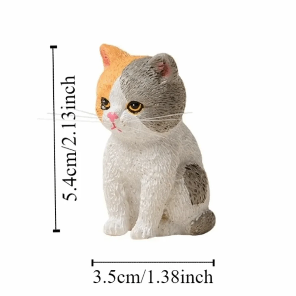 Фигурки кошек: оранжевый кот в мультяшном стиле с тигровыми пятнами, сидящий, с меланхоличным выражением, милый дизайн, декоративная модель кошки (art.: 3920da60bf0bf) - 3920da60bf0bf