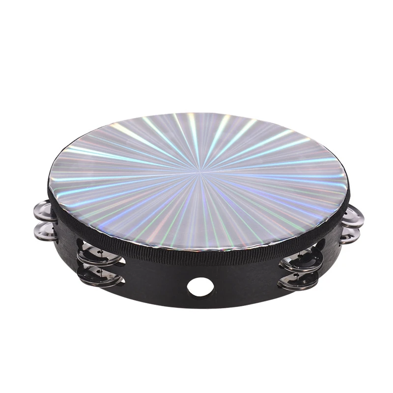 

Tambourine Handheld Drums Children KTV Party Double Jingle Sound Reflective Tambourine Musical Instrument