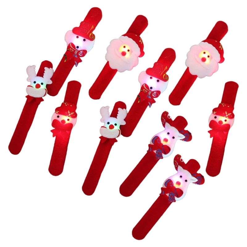 

Festive Glowing Slap Bracelets for Kids for Birthday Parties Holiday Celebration T5EF