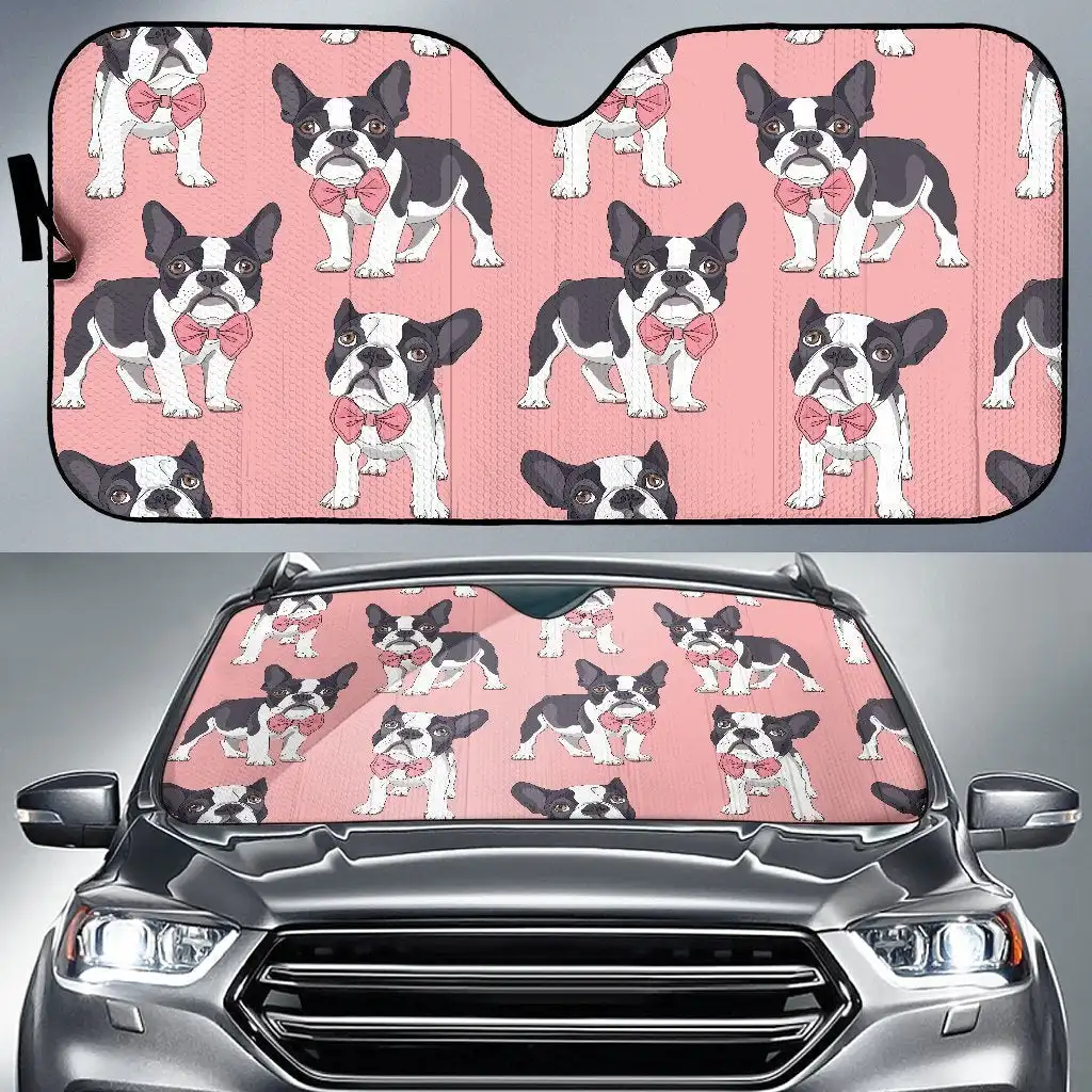 

Tuxedo Bulldog Pattern Print Auto Sun Shade Car Windshield Window Cover Sunshade