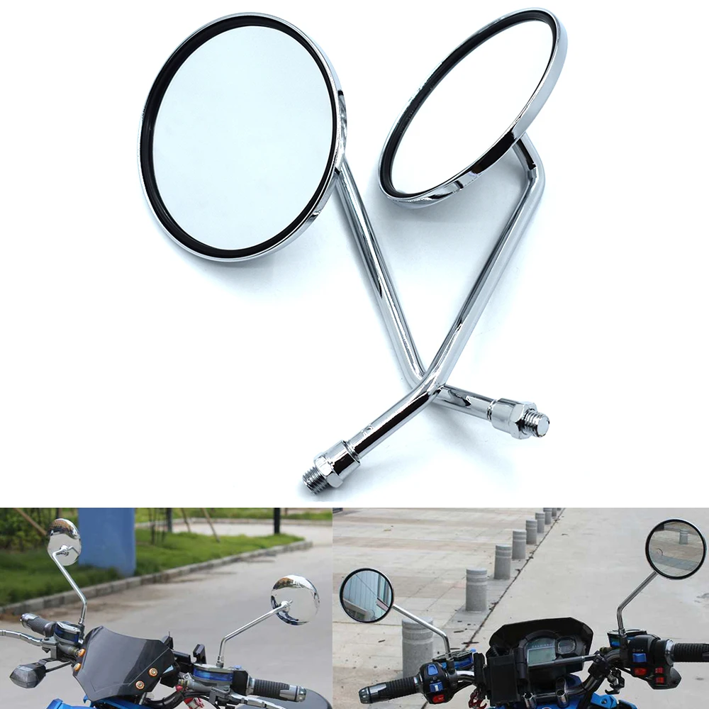 

Universal 10mm Motorcycle Back Side Mirrors Motorbike Rear View Mirror for kawasaki suzuki honda yamaha KTM Ducati BMW Triumph
