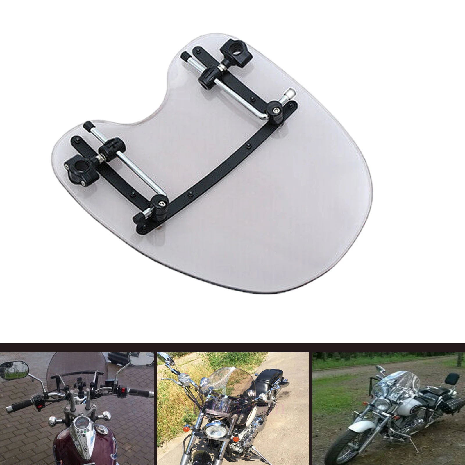 

Honhill Motorcycle Windshield Windscreen For Davidson Sportster Dyna Fatboy For XL883 1200 X48 Yamaha Suzuki Honda