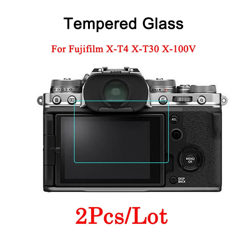 

2Pack 2.5D HD Clear Glass For FUJI Fujifilm X-T4 X-T30 X-100V Camera Tempered Glass Screen Protector Digital Protective Film