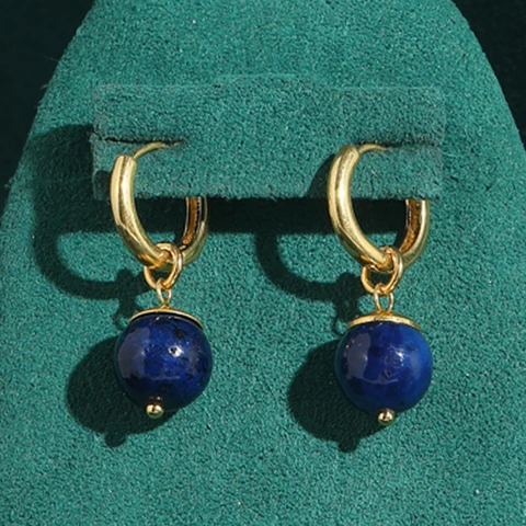 Винтажные серьги-капли яркого золота с лазуритом для женщин, аксессуары, ювелирные изделия, подарок на день Святого Валентина, высокое качество, Новая тенденция 2025 года