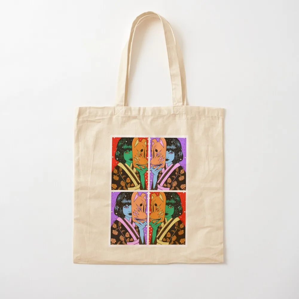 Fumiko Kitsune Girl Tote Bag женские сумки 2025 года холщовые сумка-тоут холщовая