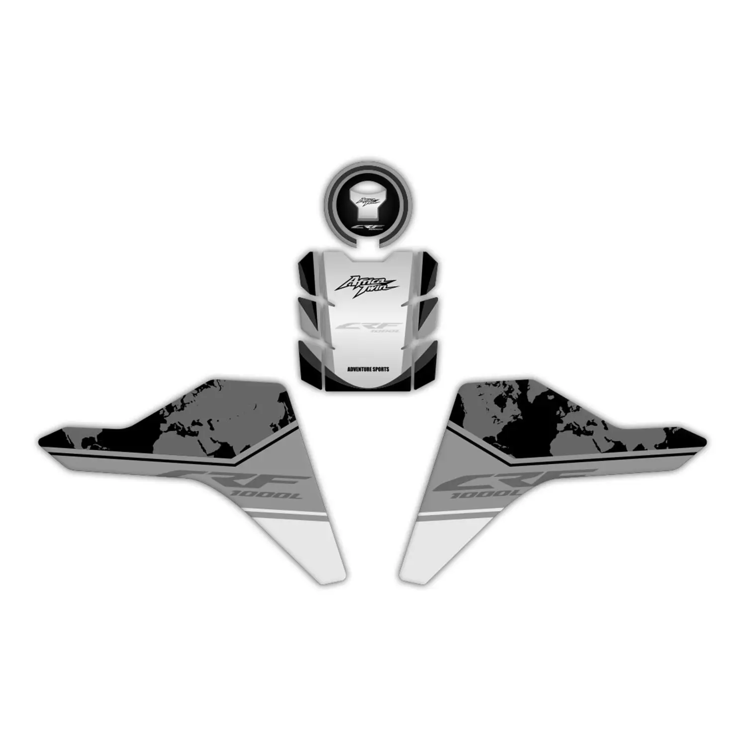 

GP composite For Africa Twin CRF1000L-Compatible Tank Pad Set Black